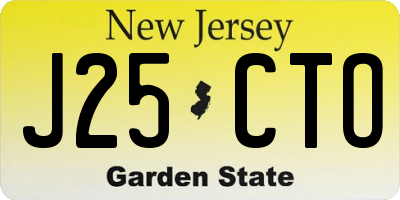 NJ license plate J25CTO