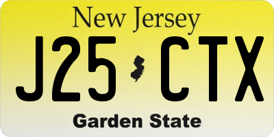 NJ license plate J25CTX