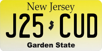 NJ license plate J25CUD