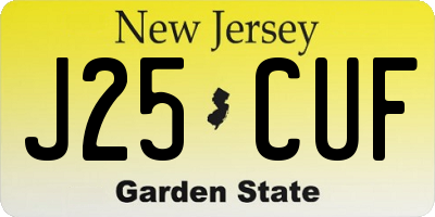NJ license plate J25CUF