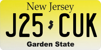 NJ license plate J25CUK
