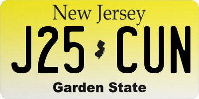 NJ license plate J25CUN