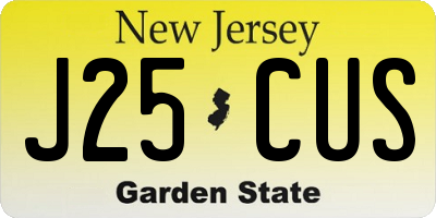 NJ license plate J25CUS