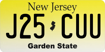 NJ license plate J25CUU