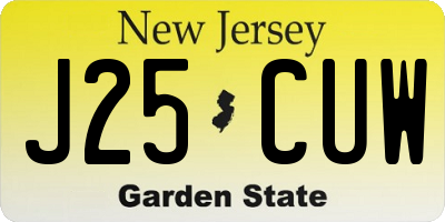 NJ license plate J25CUW