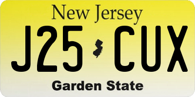 NJ license plate J25CUX