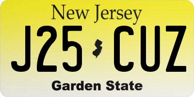 NJ license plate J25CUZ