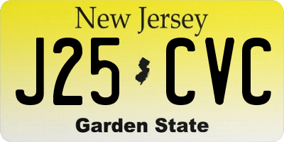 NJ license plate J25CVC