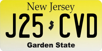 NJ license plate J25CVD