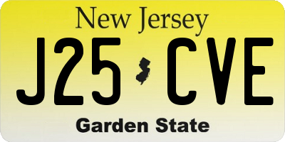 NJ license plate J25CVE