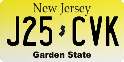 NJ license plate J25CVK