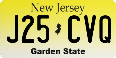 NJ license plate J25CVQ