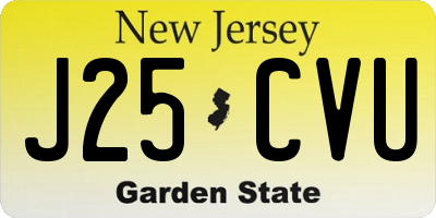NJ license plate J25CVU
