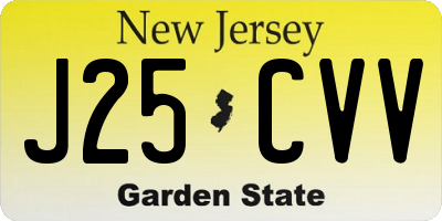 NJ license plate J25CVV