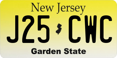 NJ license plate J25CWC