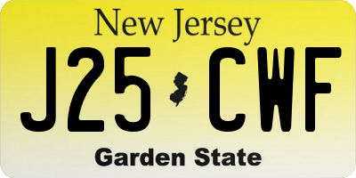 NJ license plate J25CWF