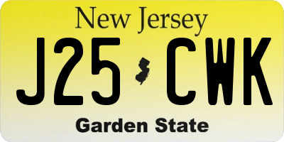 NJ license plate J25CWK