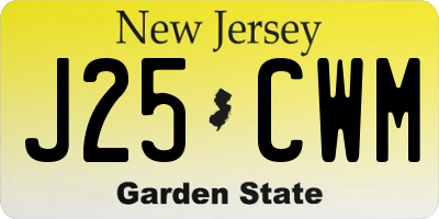 NJ license plate J25CWM
