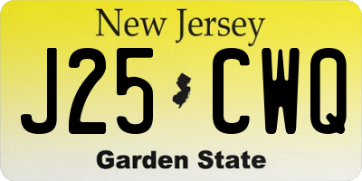 NJ license plate J25CWQ