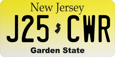 NJ license plate J25CWR