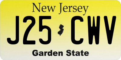 NJ license plate J25CWV