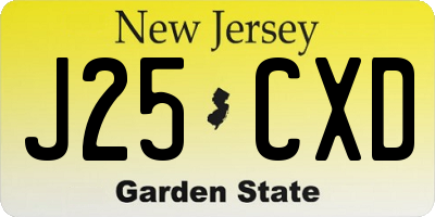 NJ license plate J25CXD