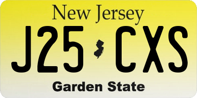 NJ license plate J25CXS