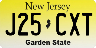 NJ license plate J25CXT