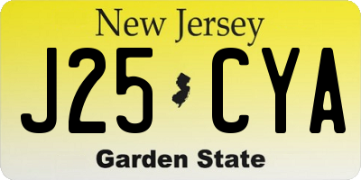NJ license plate J25CYA