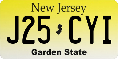 NJ license plate J25CYI