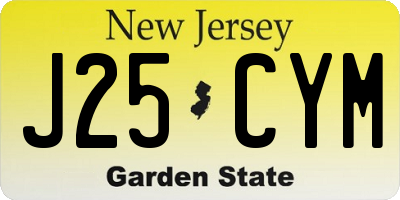 NJ license plate J25CYM
