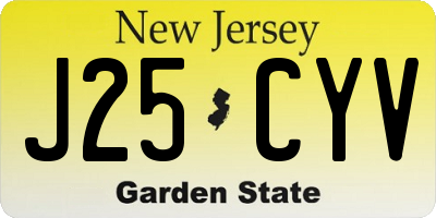NJ license plate J25CYV