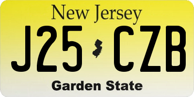 NJ license plate J25CZB