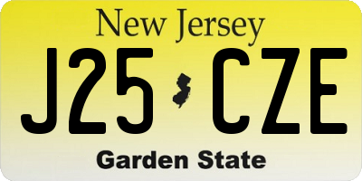 NJ license plate J25CZE