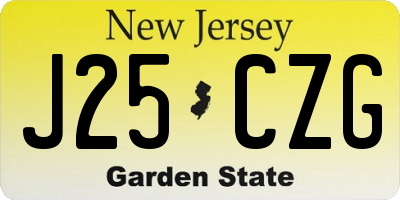NJ license plate J25CZG