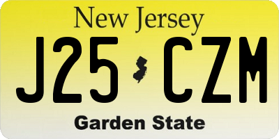 NJ license plate J25CZM
