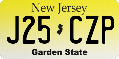 NJ license plate J25CZP