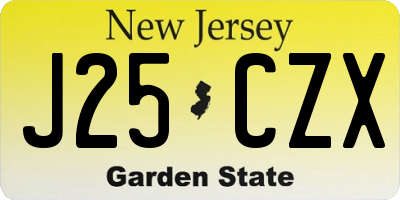 NJ license plate J25CZX