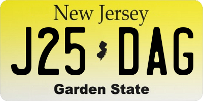 NJ license plate J25DAG