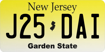NJ license plate J25DAI