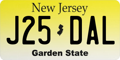 NJ license plate J25DAL