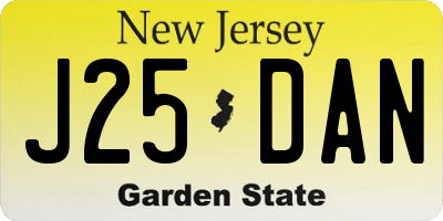 NJ license plate J25DAN