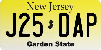 NJ license plate J25DAP