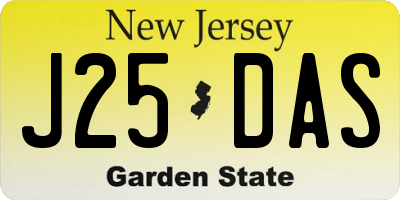 NJ license plate J25DAS