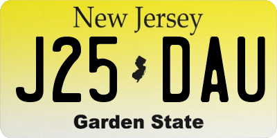 NJ license plate J25DAU