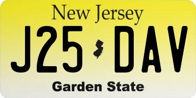NJ license plate J25DAV