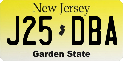 NJ license plate J25DBA
