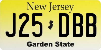 NJ license plate J25DBB