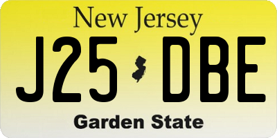NJ license plate J25DBE