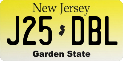 NJ license plate J25DBL